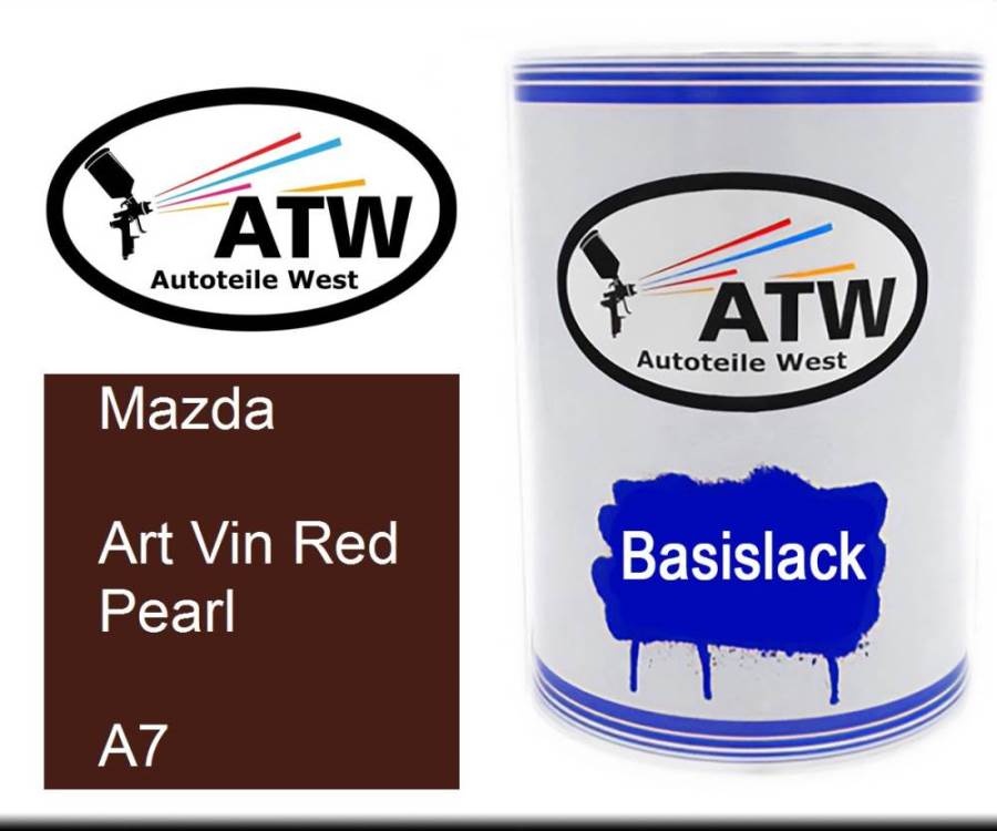 Mazda, Art Vin Red Pearl, A7: 500ml Lackdose, von ATW Autoteile West.